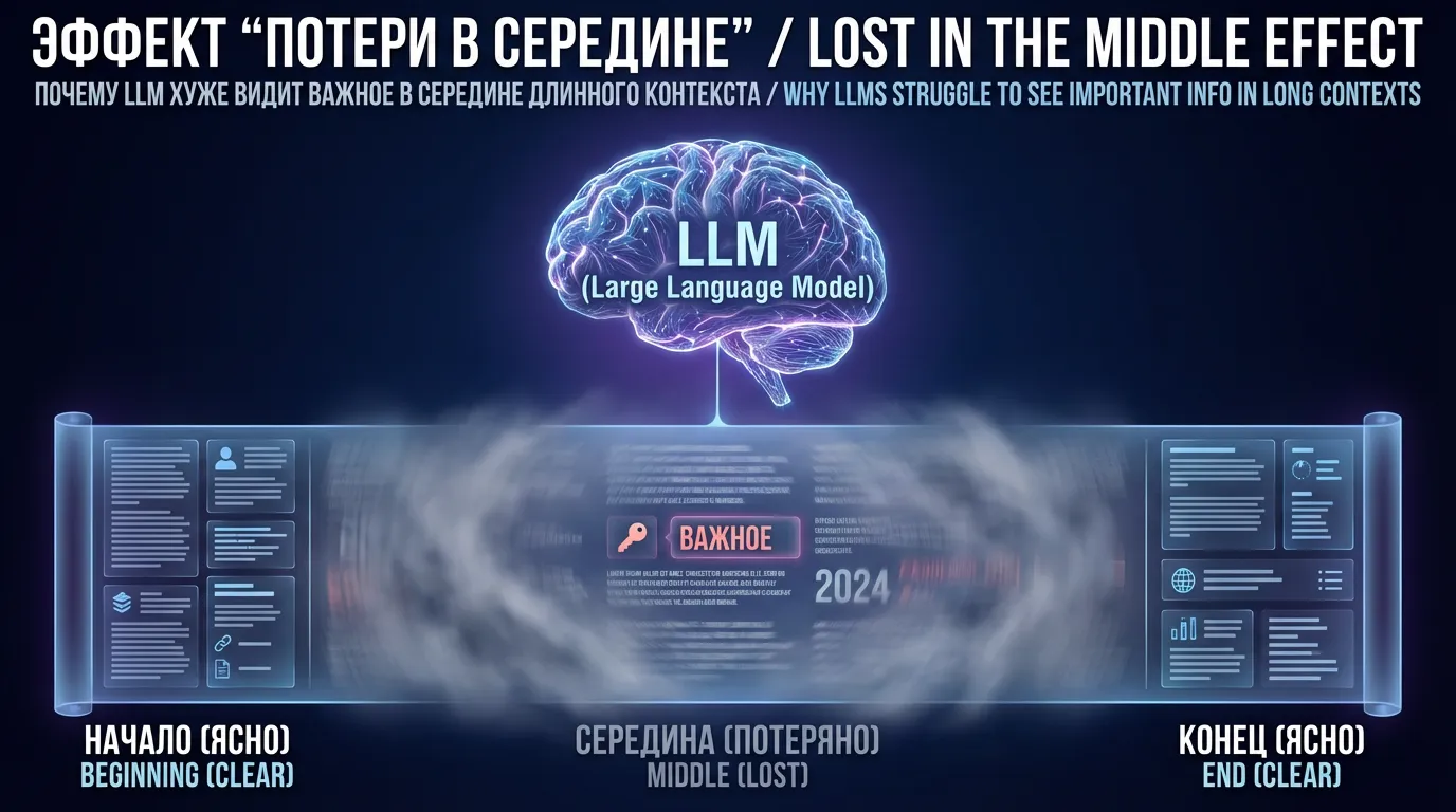 Lost in the Middle: слабое место LLM в длинном контексте